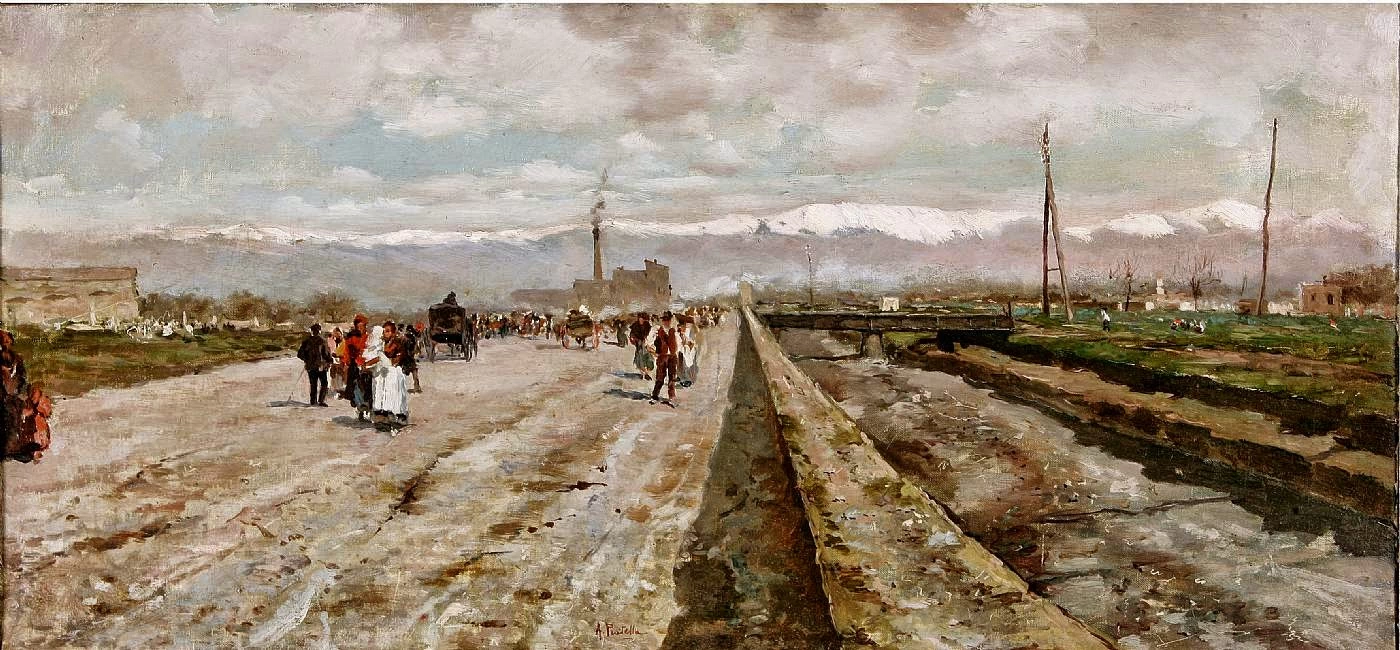  141-Attilio Pratella -Strada e montagne innevate 